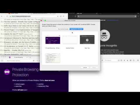 Demo of WebRTC screen sharing